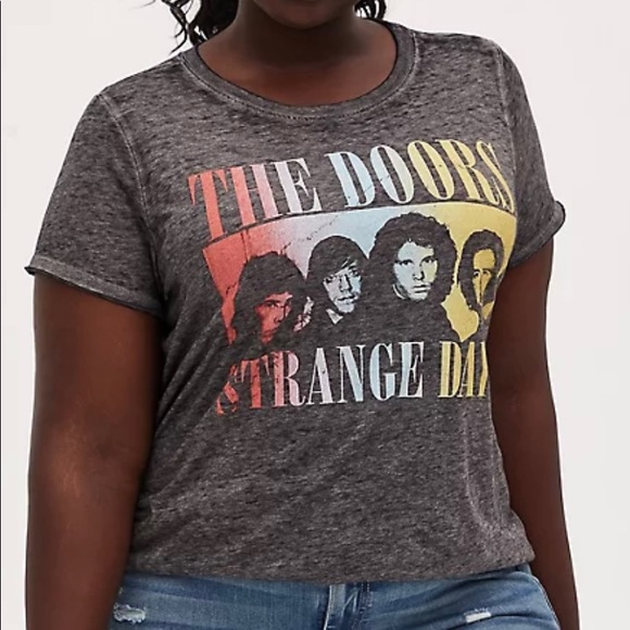 EUC Torrid The Doors Strange Days Burnout Crew Tee Torrid Sz 00 US M/L - Picture 2 of 6